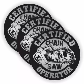 Unbranded/Generic 3pack - Certified CHAINSAW Operator Funny Silver Hard Hat Stickers Helmet Decals