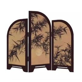 Small Folding Screen,3 Panel Divider,Chinese Traditional Decoration,Mini Desktop Feng Shui Ornaments or Home Office New Year Decoration,Oriental Gift, Business Gift