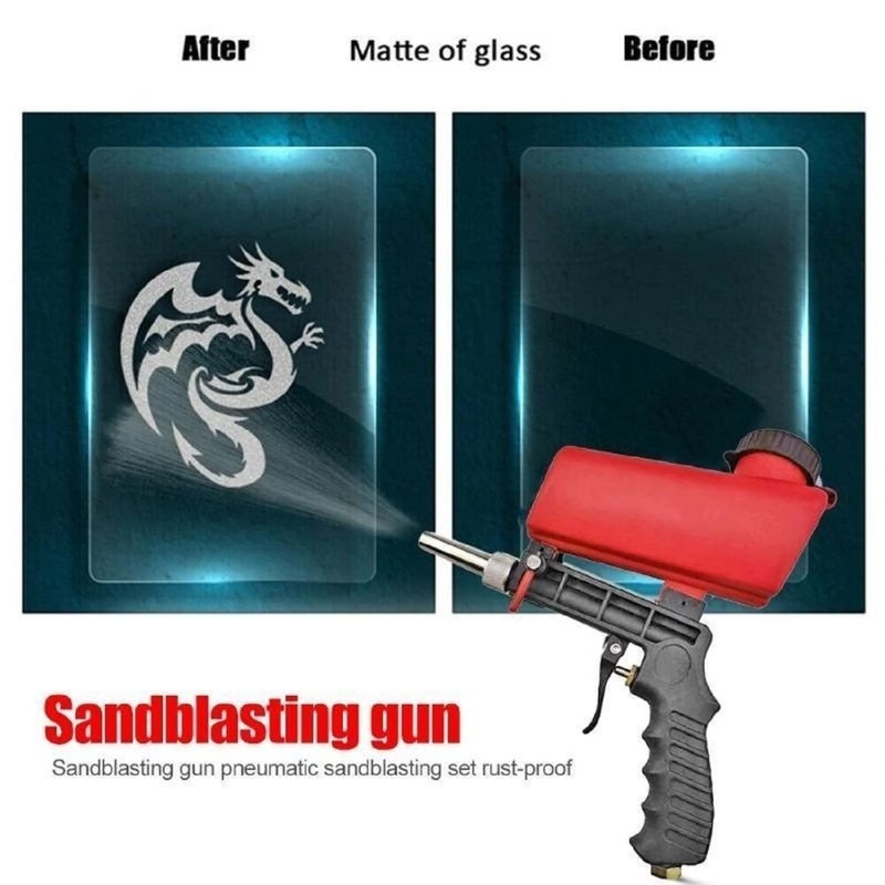 Sandblaster Sand Blaster Gun Kit,Portable 90psi Gravity Sand Blasting Spray