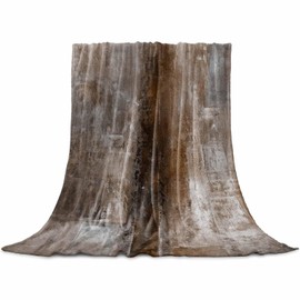 Brown Gray Abstract Art Throw Flannel Blanket 40x50In Vintage Graffiti Gradient Oil Painting Texture Super Soft Cozy Bed Blanket, Lightweight Plush Fuzzy Bed Throw for Bedroom Sofa Couch Living Room