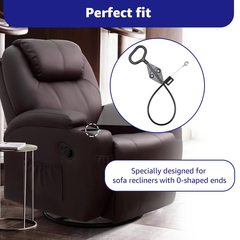 Sousery Recliner Cable D Ring Handle Recliner Release Cable Compatible