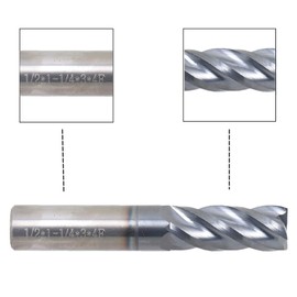findmall 1/2 Inch Helix Carbide End Mill Tialn Coated 4 Flute 1-1/4 Inch Length of Cut Fit for Aluminum Cut Non-Ferrous Metal Upcut CNC Spiral Router Bit