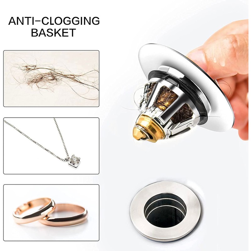 Bevy Designs Bathroom Sink Plug, Kitchen Sink Strainer | Universal