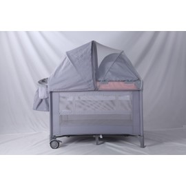 Obee Odee Pack n Play with Baby Bassinet, Lightweight Portable Crib, Diaper Changer - with Mosquito Net & Canopy, Storage & Toys for Newborn to Toddles