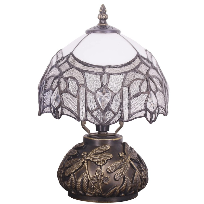 Small Tiffany Lamp Mini Stained Glass Table Lamp White Bending