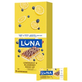 LUNA Bar - Mash-Ups LemonZest + Blueberry Flavor - Gluten Free Snack Bars - Non-GMO - Protein Bars - Made with Organic Oats (15 Pack)