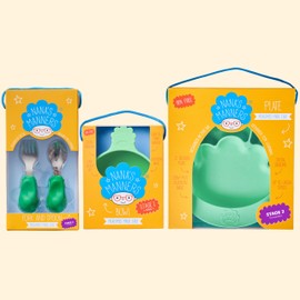 Nana's Manners Toddler Tabletop Collection - Green - Toddler Cutlery, Suction Bowl, Section & Suction Plate