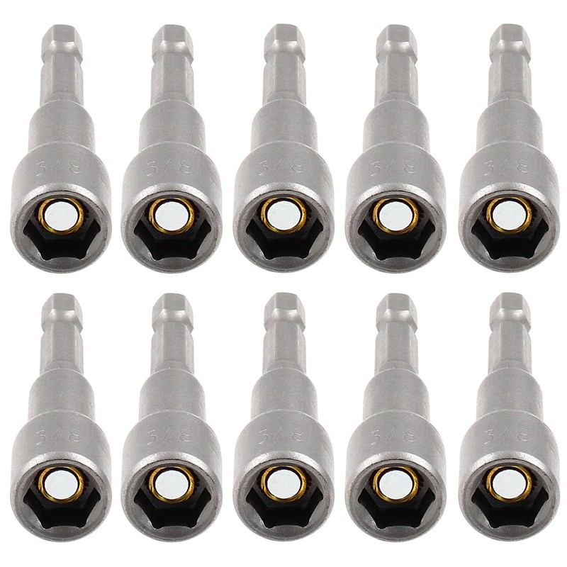 Litoexpe 10 Pcs 3/8 Inch Hex Magnetic Power Hex Nut