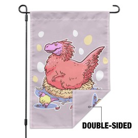 Feathered Tyrannosaurus Rex Dinosaur Nesting With Babies Garden Yard Flag