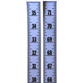 Ruler – Adhesive Backed – 1 Inch Wide X 72 Inch Long – Vertical Up – Fractional – 1/16” Grads – Silver – 2 Pieces