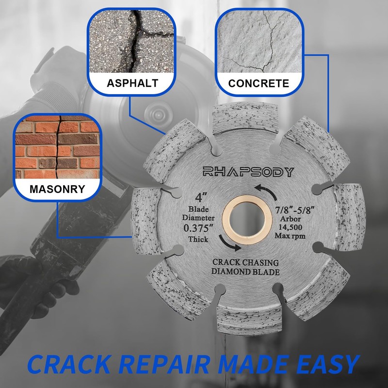 RHAPSODY 4" Diamond Crack Chaser Blades