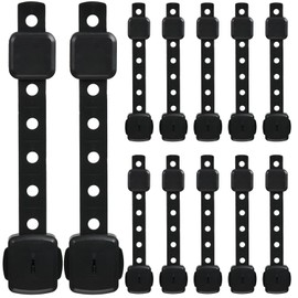 Fursafe&Q Cabinet Locks Baby Proofing, Baby Drawer Safety Locks -Adhesive Child Safety Lock Straps Adjustable Door Latch for Fridge Toilet Oven No Drill Furniture Kitchen Lock