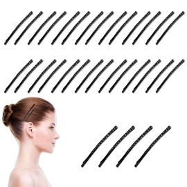 WADY 40 Pcs Black Rhinestone Jumbo Bobby Pins, Metal Hair Clips Sparkly Crystal Diamond Pins Decorative Shiny Barrettes Accessories for Women Thick Long Updo Style (Small)