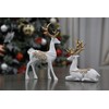 2 Pieces Elegant Christmas Reindeer Resin Statues for Home Decoration