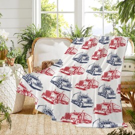 MATCHASTAR Semi Truck Blanket Gift for Boys Girls, Construction Throw Blanket Gifts for Kids Truck Decor Construction Plush Soft Lightweight Flannel Fleece Tractor Blankets for Sofa Bed Chair 50x40In