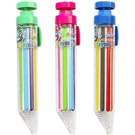 Rzcin 1Pcs 8 in 1 Multicolor Crayons, 1 Pcs Retractable Crayons Pens Transparent Barrel Oil Pastel Colored Pencil 8 Colors Art Graffiti Painting Pens for Students Gifts for Boys Girls
