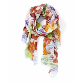 scarf Italian  Scarf 100% Modal - Soft and Sheer Water Color Floral Design for Summer