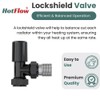 Hot Flow Full Black Estuary Angled TRV Thermostatic Radiator Valve