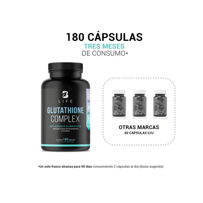 Glutatión de 180c Con Precursor de Glutatión B Life