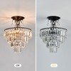 CVKASH 5 -Lights Crystal Round Chandelier Antique Modern Black Semi