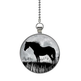 Gotham Decor Field Horse Glow in the Dark Ceiling Fan and Light Pull Chain Pendant Single Sided - Horse Fan Pull