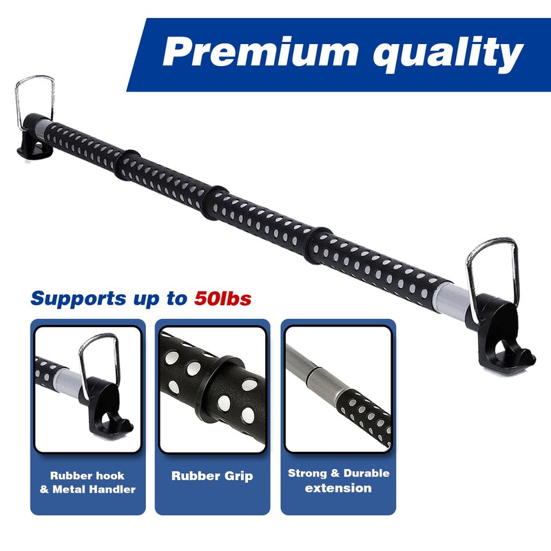 Zento Deals Heavy Duty Expandable Clothes Bar Car Hanger Rod-