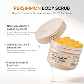 Exfoliante corporal de caqui para personas mayores, exfoliante suave de limpieza profunda, piel suave, jabón desodorante natural para eliminar olores 