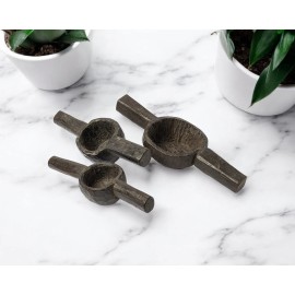 Homeroots Set of Three 3" Brown Metal Tabletop Sculpture