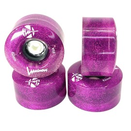 Luminous Wheels Roller Skates LED Light Wheels (Pack of 4) Quad Skates Wheels 62 mm 85a (Purple Haze)