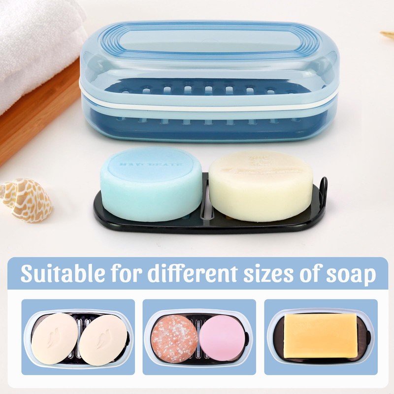 OZNER Clear Travel Soap Case Compatible with Kitsch - Leak-Proof