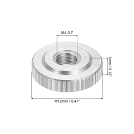 sourcing map 8Pcs M4 Knurled Thumb Nuts, 304 Stainless Steel Round Knurled Flat Head Through Hole Handle Nut, Lock Adjusting Nuts, Thin Type, Silver