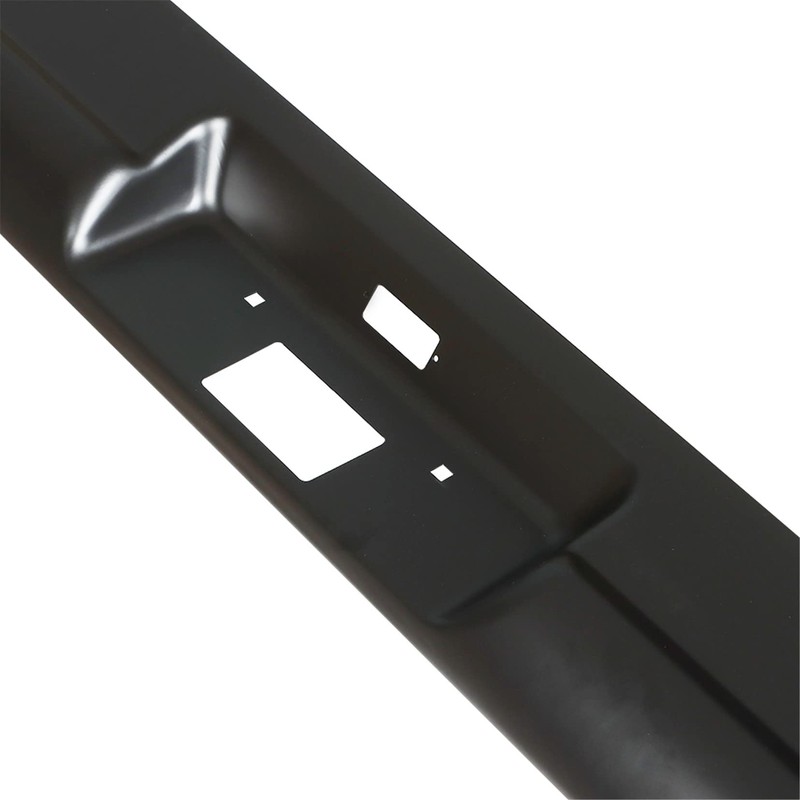 SEBLAFF Rear Bumper Black Roll Pan Steel with License Plate
