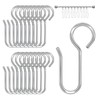 Pack of 60 S-Shaped Curtain Hooks, Metal Curtain Hooks, Curtain