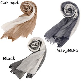 DAMILY Men's Scarf, Large Size, Plain, For Spring and Autumn, Soft, Stylish, Shawl, Fringe Scarf, Large, Gauze, Casual, Cooling Countermeasures, For Commutes, Commutes, Spring, Summer, Autumn, Unisex,