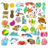 Summer Beach Stickers Ocean Animal Stickers Combo 100 PCS, Vinyl