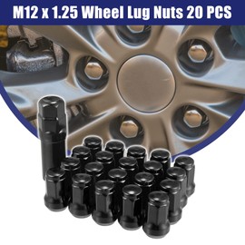X AUTOHAUX M12x1.25 Car Wheel Heptagon Lug Nut Acorn 32mm Screws - 21 Pcs Black