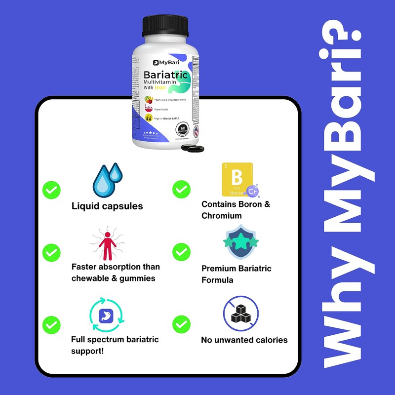 MyBari All-in-One Bariatric Multivitamin with Iron - Made in USA