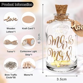 JINYJIA Illuminated Bottle Lights Wedding Bottle Lights Decorative Bottle with Cork Stopper for Girls Women Birthday Christmas Wedding Party