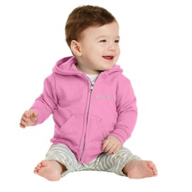 INK STITCH Infant Baby Unisex Core Custom Fleece Full- Zip Hooded Sweatshirt - Pink -18M