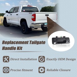 AUCERAMIC Tailgate Handle Liftgate Latch Handle with Keyhole Fit for 2014-2021 Toyota Tundra Fit for 2016-2021 Toyota Tacoma Replace# 69090-0C090, 69090-0C091