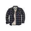 Pearl snap Men's Sherpa Lined Flannel Quilted Jacket Long Sleeve