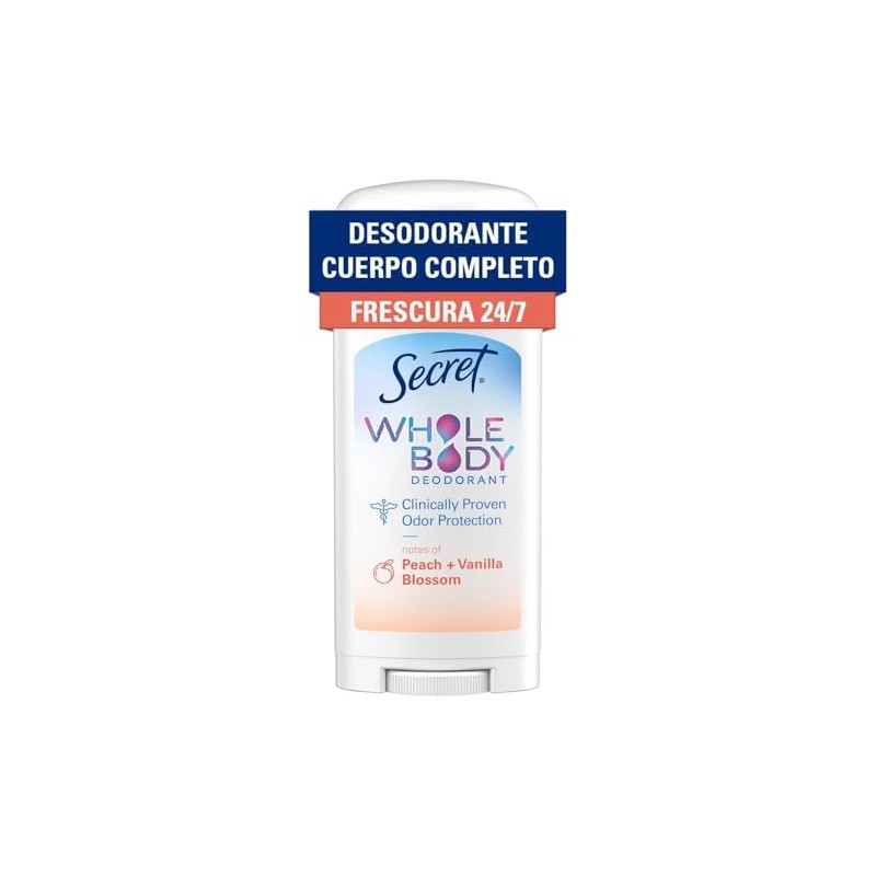 Secret Barra Desodorante Cuerpo Completo Durazno y Vainilla 68 g