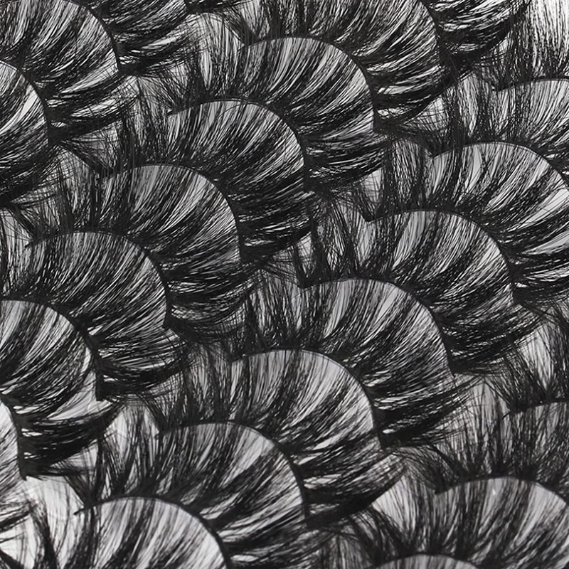 SHIDISHANGPIN 16 Pairs Black Eyelashes Natural Long Multilayer Fluffy Eyelashes