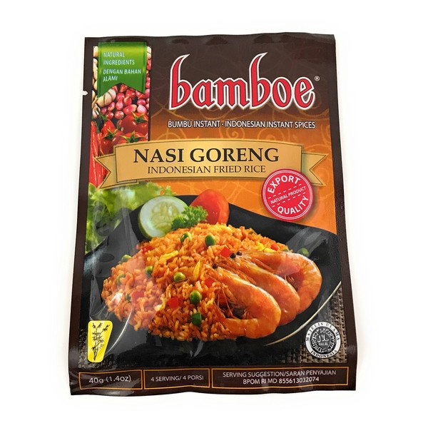 bamboe - NASI GORENG - INDONESIAN FRIED RICE - 6 x 1.4 OZ / 40 g / Product of Indonesia