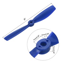 MECCANIXITY 6Pcs RC Propellers 5x4.5 Inch CW CCW 2-Vane Main Rotors for RC Aircraft Quadcopter Prop Replacement, Blue