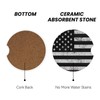 Black White American Flag Absorbent Ceramic Car Coasters for Cup