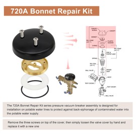 Powswopx 720A Bonnet Repair Kit Replacement Fit for Wilkins RK1-720AB 1/2" - 1", 1/2, 3/4 and 1 Inch Pressure Vacuum Breaker