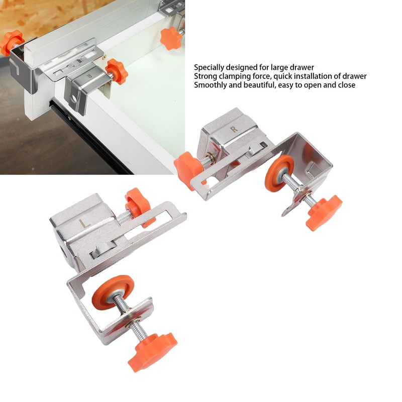 Jiawu Drawer Front Installation Clamps, Adjustable Drawer Fixing Clamp for