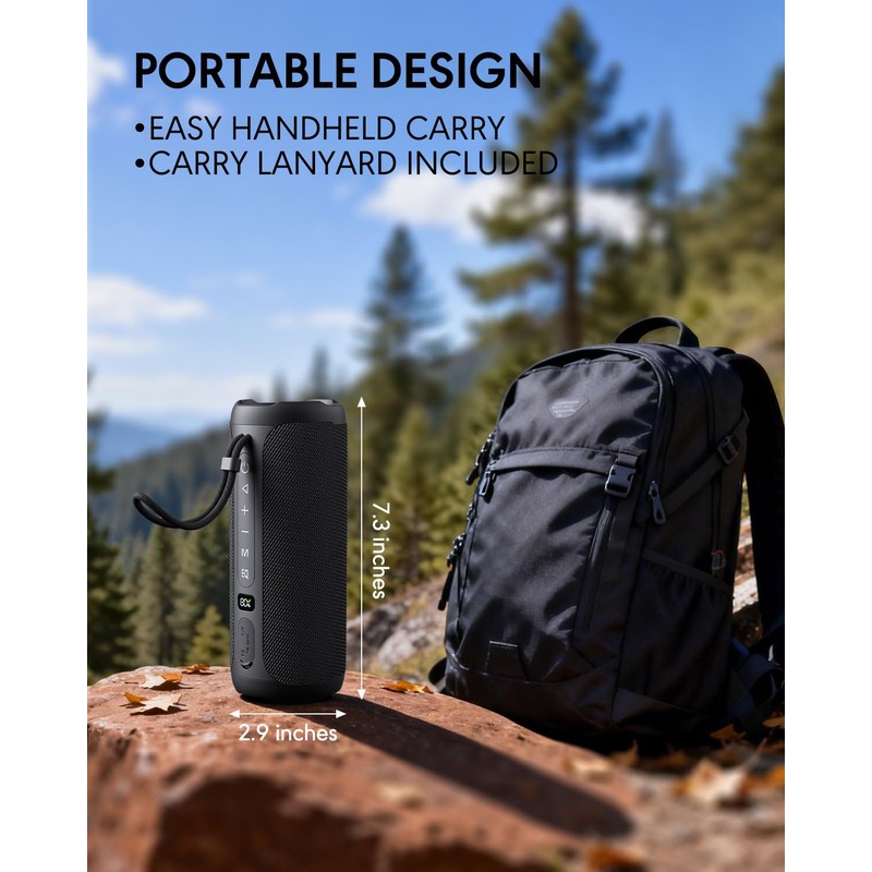 Portable Bluetooth Speaker, IPX7 Waterproof Wireless Speaker, 35W Loud Stereo