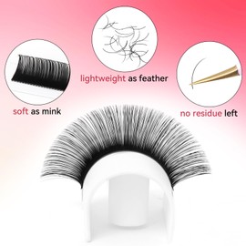 FADVAN Individual Eyelash Extensions 0.10 D Curl 7-15 mm Blending Tray 12 Row Classic Eyelashes for Eyelash Extension Roll Individual Lashes 1 to 1 Professional Classic Eyelash Extensions